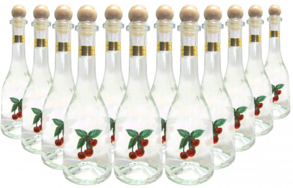 12 Flaschen Prinz Kirschwasser 0,5l - Spirituose aus Österreich in Rustikaflasche mit Kirschen-Fruch