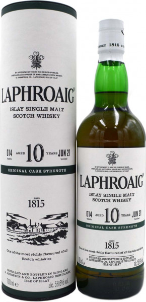 Laphroaig 10 Jahre Cask Strength 0,7l Batch 014