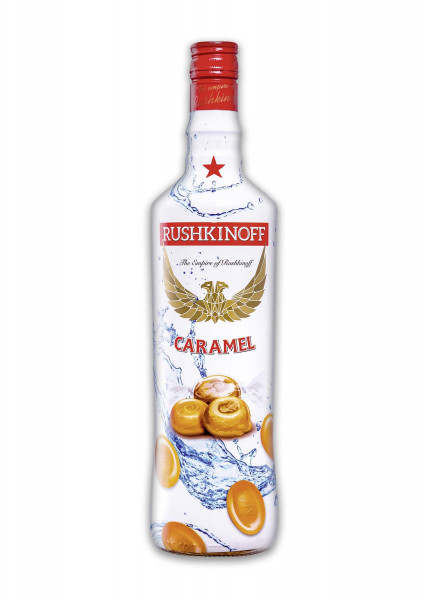 Rushkinoff Vodka Caramel Likör 1,0l - 18% vol.