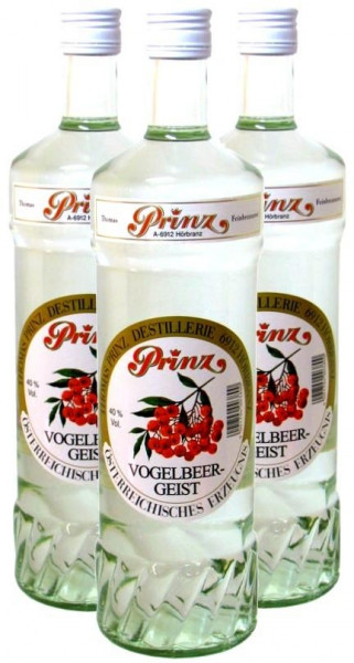 3 Flaschen Prinz Vogelbeer-Geist 1,0l aus Österreich