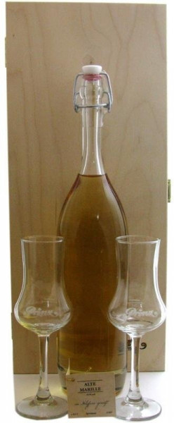 Prinz Gold aus Österreich Nr.2: Holzkiste mit 1 Flasche Alte Marille 0,5l mit 41% vol., im Holzfass 
