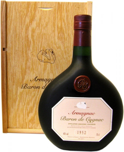 Armagnac Baron de Cygnac 0,7l Jahrgang 1952