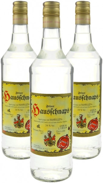 3 Flaschen Prinz Hausschnaps Marille 1,0l Schnaps aus Österreich -5% Rabatt