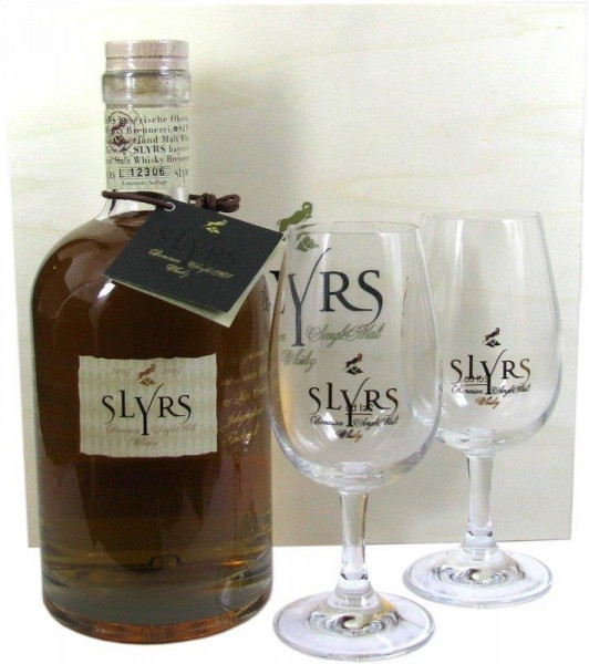 Slyrs Kerpalt 0,7l Jahrgang 2005 mit 2 Gläser und Holzkiste - Bavarian Single Malt Whisky