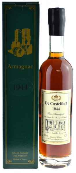De Castelfort Armagnac Jahrgang 1944 - abgefüllt 2016 - 72 Jahre im Fass gelagert