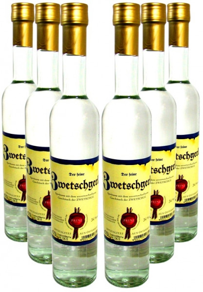 6 Flaschen Prinz Zwetschgerla ( Zwetschgenschnaps ) 0,5l aus Österreich